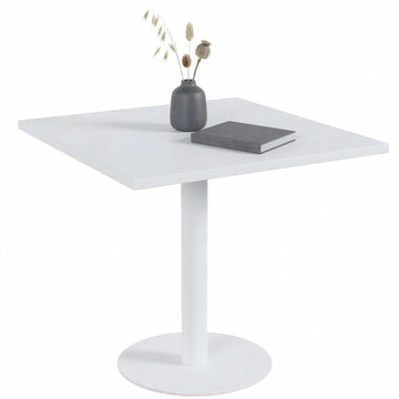 Bistrotafel Freida - Vierkante zuiltafel | Kleur: Wit | Afmetingen: 70x70x73 cm