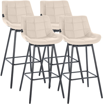 Set van 4 Weston draaibare barkrukken | Kleur: Creme | Afmetingen: 49x56x105 cm