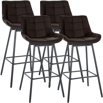 Set van 4 Weston draaibare barkrukken | Kleur: Bruin | Afmetingen: 49x56x105 cm