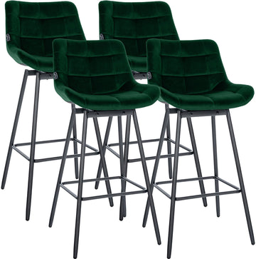 Set van 4 Weston barkrukken, 180° draaibaar | Kleur: Donkergroen | Afmetingen: 49x56x105 cm
