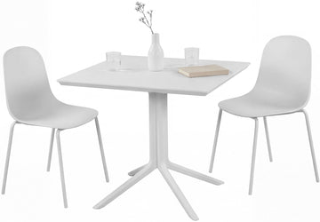 Tuinmeubelset Zeron met 2 stoelen | Kleur: Wit | Afmetingen: 186x80x85 cm