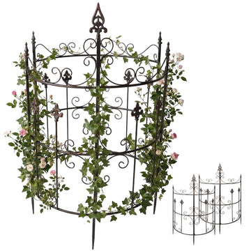 Set van 2 Klivia-latwerken voor klimplanten | Kleur: bronzen | Afmetingen: 73x33x123 cm