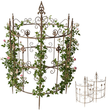 Set van 2 Klivia-latwerken - metalen klimrek | Kleur: bruin | Afmetingen: 73x33x123 cm