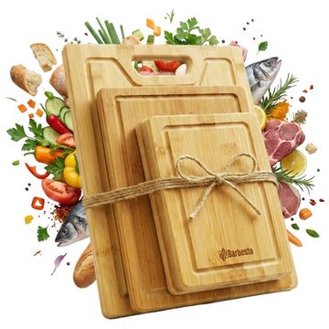 Set van 4 bamboe snijplanken Bamio | Kleur: natura | Afmetingen: 15x23x1.5 cm