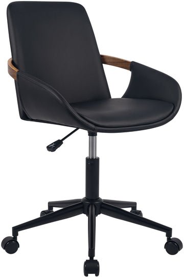 Daina bureaustoel met armleuningen | Kleur: walnoot/zwart | Afmetingen: 53x57x81 cm