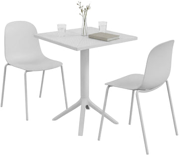 Tuinmeubelset Nerra met 2 stoelen | Kleur: Wit | Afmetingen: 166x60x85 cm