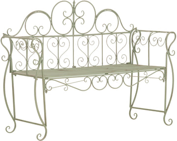 Tuinbank Minna - Metalen Art Nouveau tuinbank | Kleur: antiek/groen | Afmetingen: 128x46x94 cm