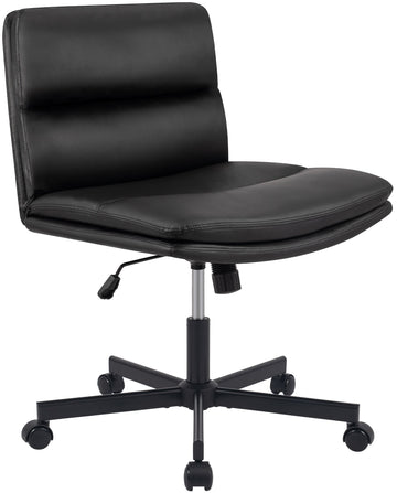 Loungefauteuil Eldor - Draaibare werkstoel | Kleur: Zwart | Afmetingen: 62x72x83 cm