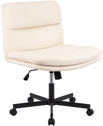 Loungefauteuil Eldor - draaibare bureaustoel | Kleur: Creme | Afmetingen: 62x72x83 cm