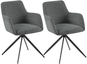 Set van 2 Olema eetkamerstoelen - Draaibaar | Kleur: grijs | Afmetingen: 56x62x81 cm