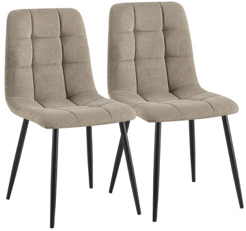 Set van 2 eetkamerstoelen Antibes ribstof | Kleur: Taupe | Afmetingen: 45x55x84 cm