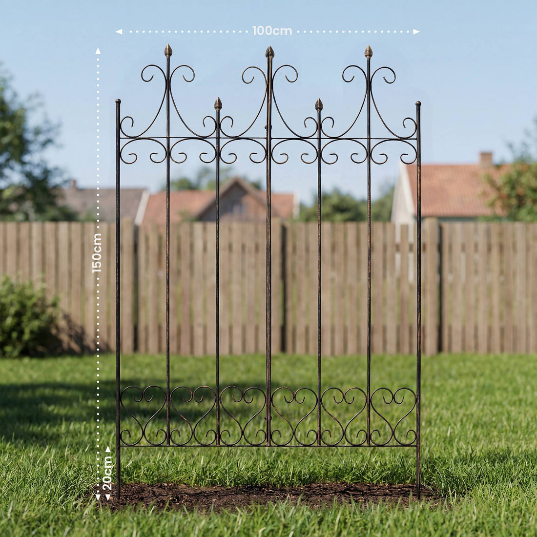 Plantensteun voor Klimplanten Flieder | Kleur: Bronzen | Afmetingen: 100x2x150 cm