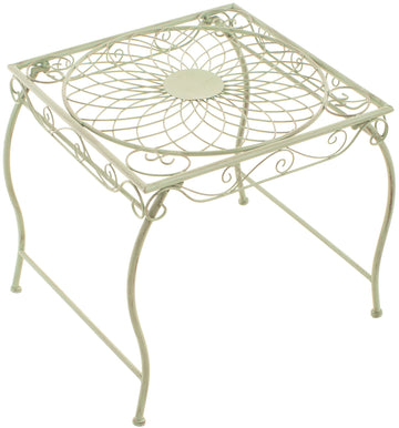 Tuintafel Zarina - Art-nouveau bijzettafel | Kleur: antiek/groen | Afmetingen: 49x45x46 cm