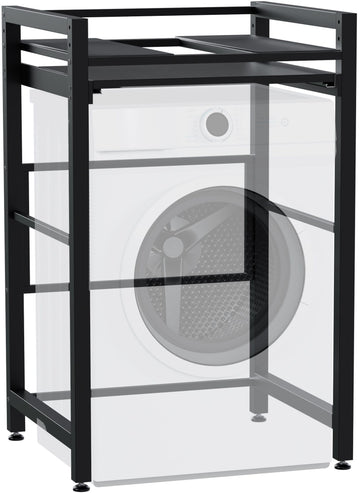 Wasmachine-drogerrek Juri | Kleur: zwart | Afmetingen: 73x64x115 cm
