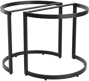 Tafelpoten Cranford - Halfrond metalen onderstel | Kleur: Zwart | Afmetingen: 80x40x72 cm