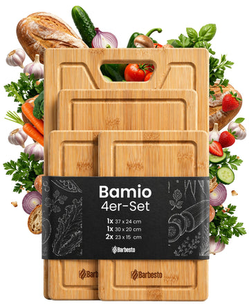4-delige bamboe snijplankenset Bamio | Kleur: natura | Afmetingen: 15x23x1.5 cm