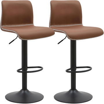Set van 2 barkrukken Henchy - Kunstleer | Kleur: bruin | Afmetingen: 41x47x85 cm