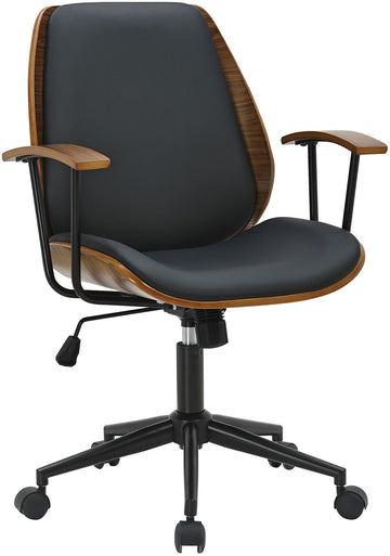 Bureaustoel Arlondi - Walnootlook | Kleur: walnoot/zwart | Afmetingen: 63x57x90 cm
