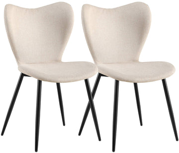 Set van 2 Maika eetkamerstoelen | Kleur: Creme | Afmetingen: 50x58x80 cm