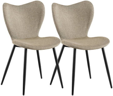 Set van 2 Maika eetkamerstoelen | Kleur: Taupe | Afmetingen: 50x58x80 cm