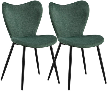 Maika eetkamerstoelen set van 2 | Kleur: groen | Afmetingen: 50x58x80 cm