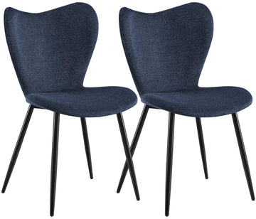 Set van 2 Maika eetkamerstoelen | Kleur: Blauw | Afmetingen: 50x58x80 cm