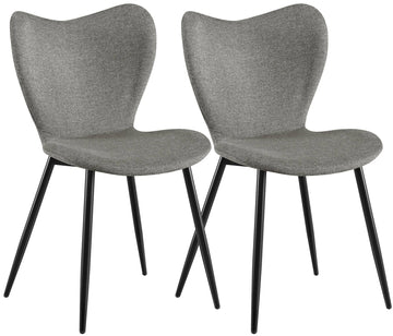 Set van 2 Maika eetkamerstoelen | Kleur: Grijs | Afmetingen: 50x58x80 cm