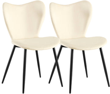 Set van 2 Maika eetkamerstoelen | Kleur: creme | Afmetingen: 50x58x80 cm