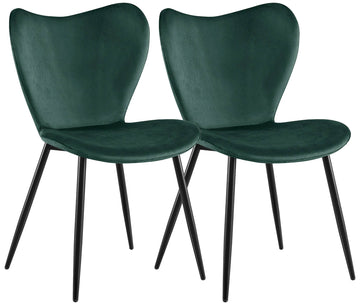 Set van 2 Maika eetkamerstoelen | Kleur: groen | Afmetingen: 50x58x80 cm