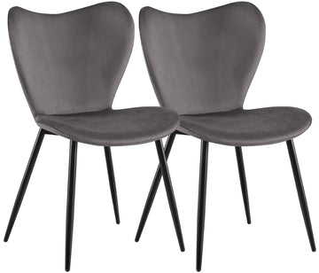 Set van 2 Maika eetkamerstoelen | Kleur: donkergrijs | Afmetingen: 50x58x80 cm