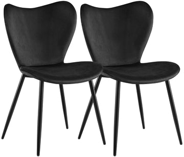 Set van 2 Maika eetkamerstoelen | Kleur: Zwart | Afmetingen: 50x58x80 cm