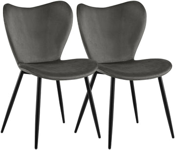 Set van 2 Maika eetkamerstoelen | Kleur: antraciet | Afmetingen: 50x58x80 cm