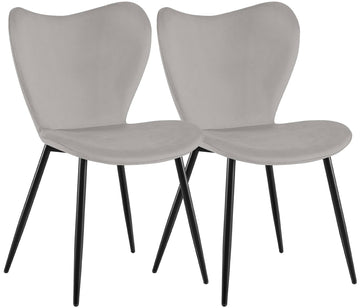 Set van 2 Maika eetkamerstoelen | Kleur: grijs | Afmetingen: 50x58x80 cm