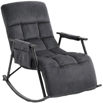 Schommelstoel Elara - Verstelbare relaxstoel | Kleur: donkergrijs | Afmetingen: 61x100x66 cm