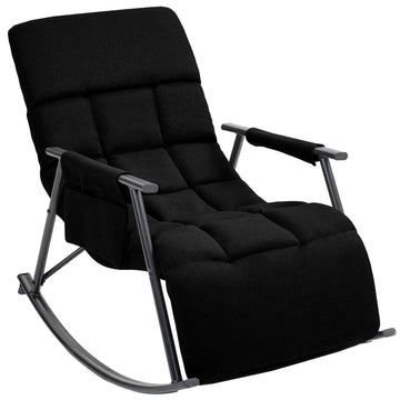 Schommelstoel Elara - Verstelbare relaxstoel | Kleur: zwart | Afmetingen: 61x100x66 cm