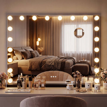 Make-upspiegel Norlina met LED en USB | Kleur: zwart | Afmetingen: 80x14x62 cm