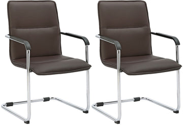Sledestoelen Seattle, set van 2 - Kunstleer | Kleur: Bruin | Afmetingen: 57x59x92 cm