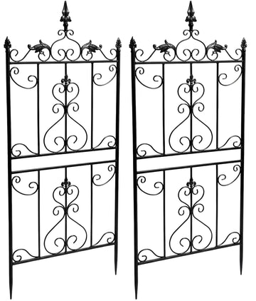 Set van 2 Klimrekken Myrte - Metalen Plantensteun | Kleur: antraciet | Afmetingen: 51x3x124 cm
