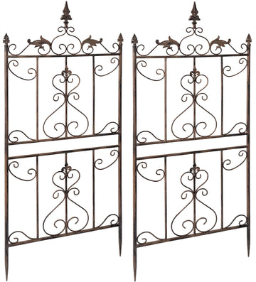 Set van 2 metalen klimrekken Myrte voor klimplanten | Kleur: bruin | Afmetingen: 51x3x124 cm