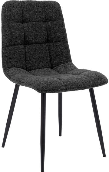 Eetkamerstoel Antibes Teddystof | Kleur: donkergrijs | Afmetingen: 45x55x84 cm