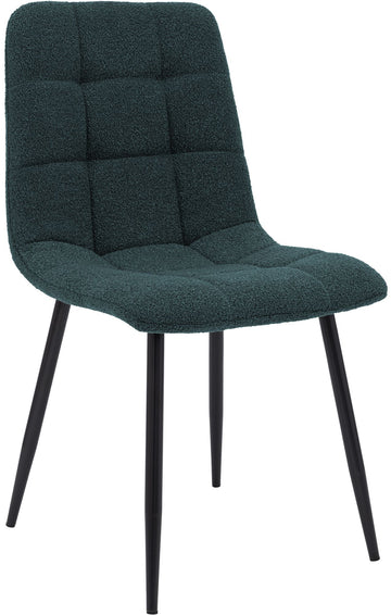 Eetkamerstoel Antibes Teddystof | Kleur: Blauw | Afmetingen: 45x55x84 cm