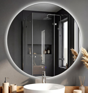 Badkamerspiegel Vendula met LED-verlichting | Kleur: Helder/glas | Afmetingen: 70x3x70 cm