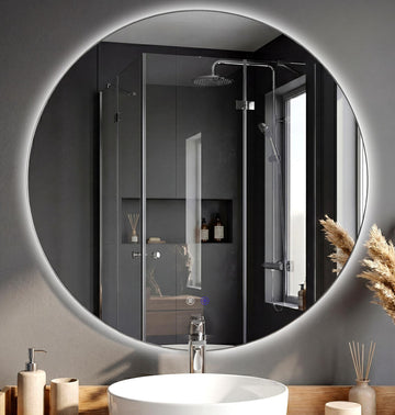 Badkamerspiegel Vendula met LED-verlichting | Kleur: helder/glas | Afmetingen: 80x3x80 cm