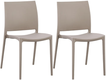Set van 2 Tuinstoelen Meton | Kleur: Taupe | Afmetingen: 42x49x81 cm