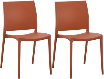 Set van 2 tuinstoelen Meton | Kleur: Terracotta | Afmetingen: 42x49x81 cm