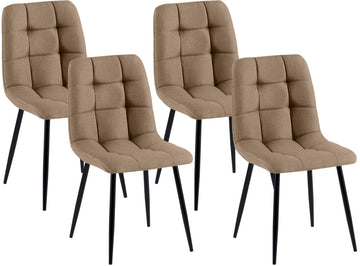 Set van 4 eetkamerstoelen Asti - stoffen bekleding | Kleur: Taupe | Afmetingen: 45x55x84 cm