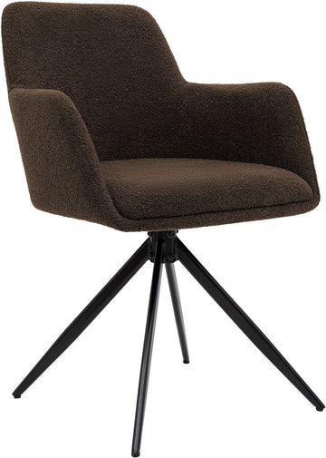 Eetkamerstoel Olema Teddy stof | Kleur: bruin | Afmetingen: 56x58x82 cm