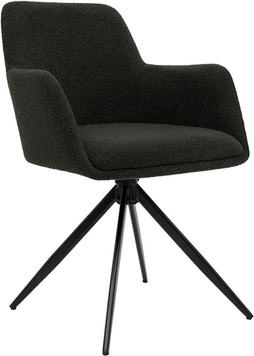 Eetkamerstoel Olema Teddy - 180° draaibaar | Kleur: Groen | Afmetingen: 56x58x82 cm