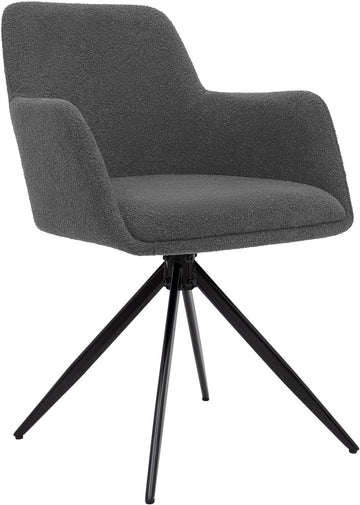 Eetkamerstoel Olema Teddy - Draaibaar | Kleur: grijs | Afmetingen: 56x58x82 cm