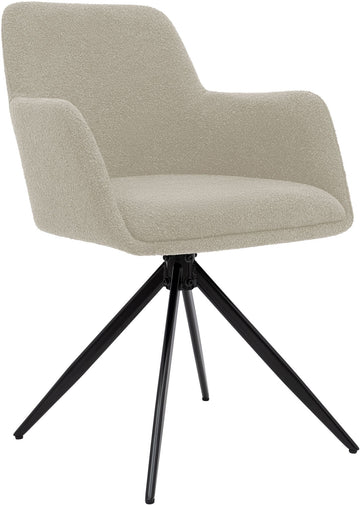 Eetkamerstoel Olema Teddy | Draaibaar | Kleur: Taupe | Afmetingen: 56x58x82 cm